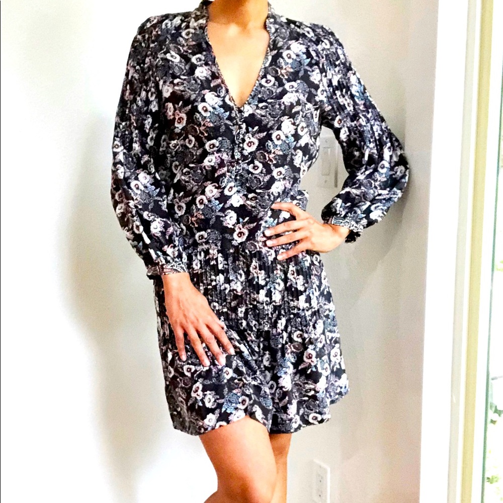 Veronica Beard Palmetto Floral Print Silk Dress